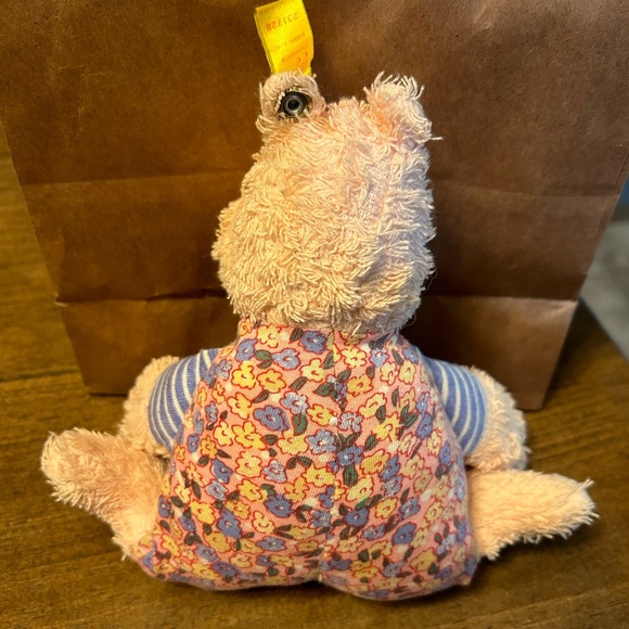 Steiff Pink Baby Stuffed Animal Hippo - Picture 3 of 5